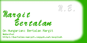 margit bertalan business card